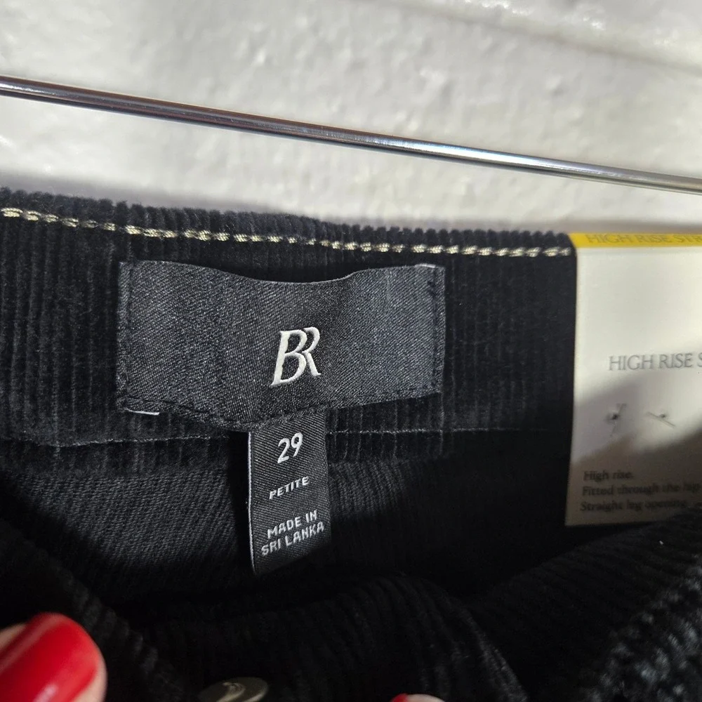 NWT Banana Republic‎ The Straight Corduroy Pant Black Classic Capsule Petite 29